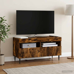 vidaXL LED TV Cabinet Smoked Oak Engineered Wood 4