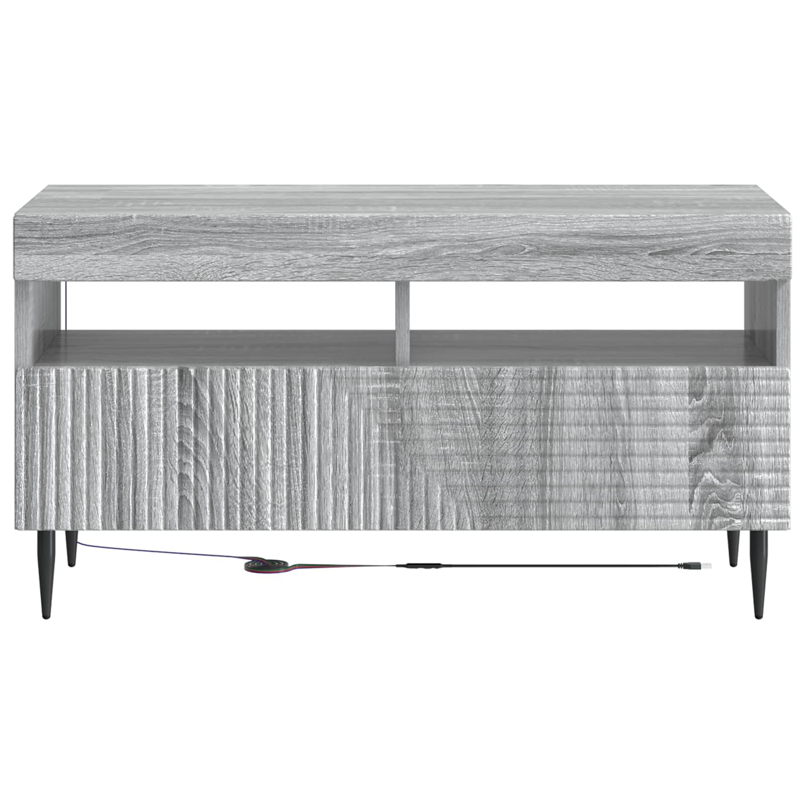 vidaXL LED TV Cabinet Grey Sonoma Engineered Wood 6