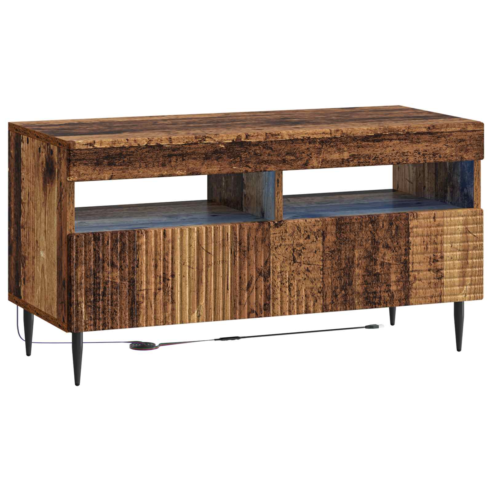 vidaXL LED TV Cabinet Old Wood Engineered Wood 2