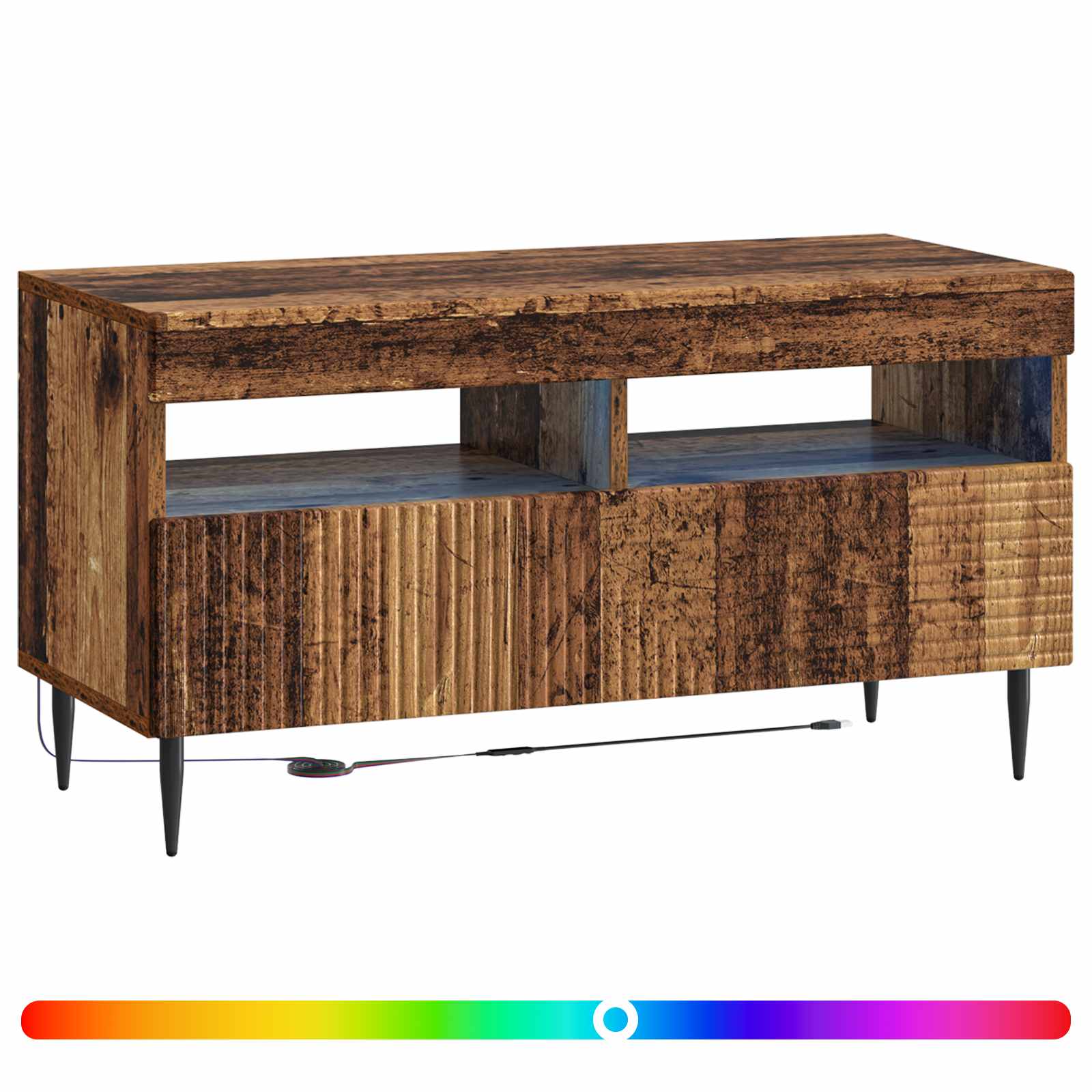 vidaXL LED TV Cabinet Old Wood Engineered Wood 3