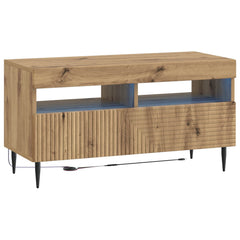 vidaXL LED TV Cabinet Artisan Oak Engineered Wood 2