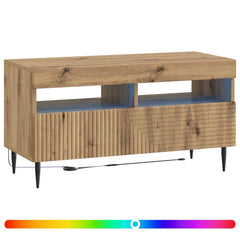 vidaXL LED TV Cabinet Artisan Oak Engineered Wood 3
