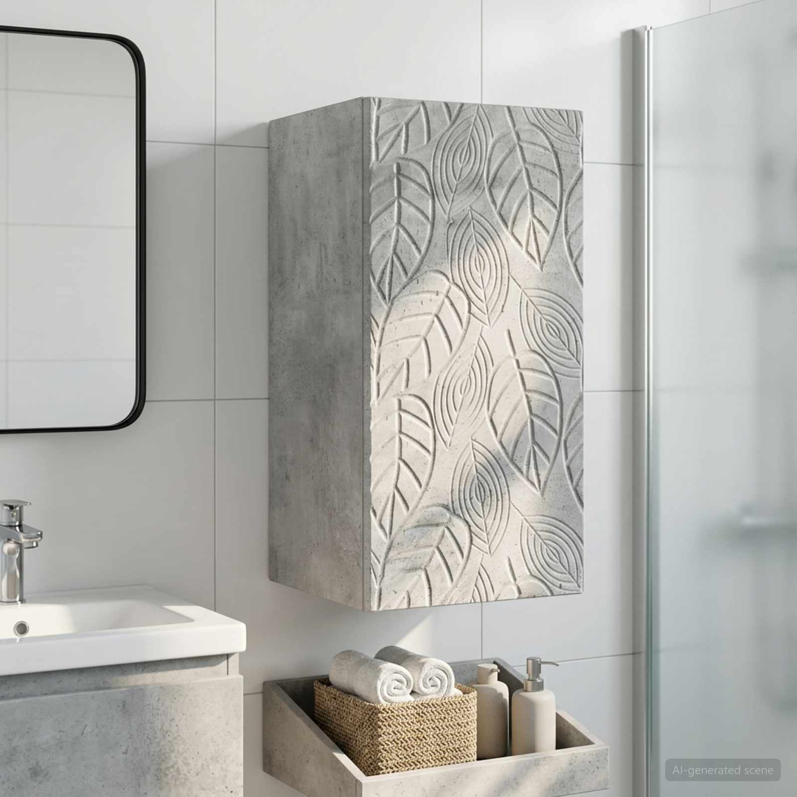 vidaXL Bathroom Wall Cabinet DELFT Concrete Grey 30 x 31 x 59 cm 1