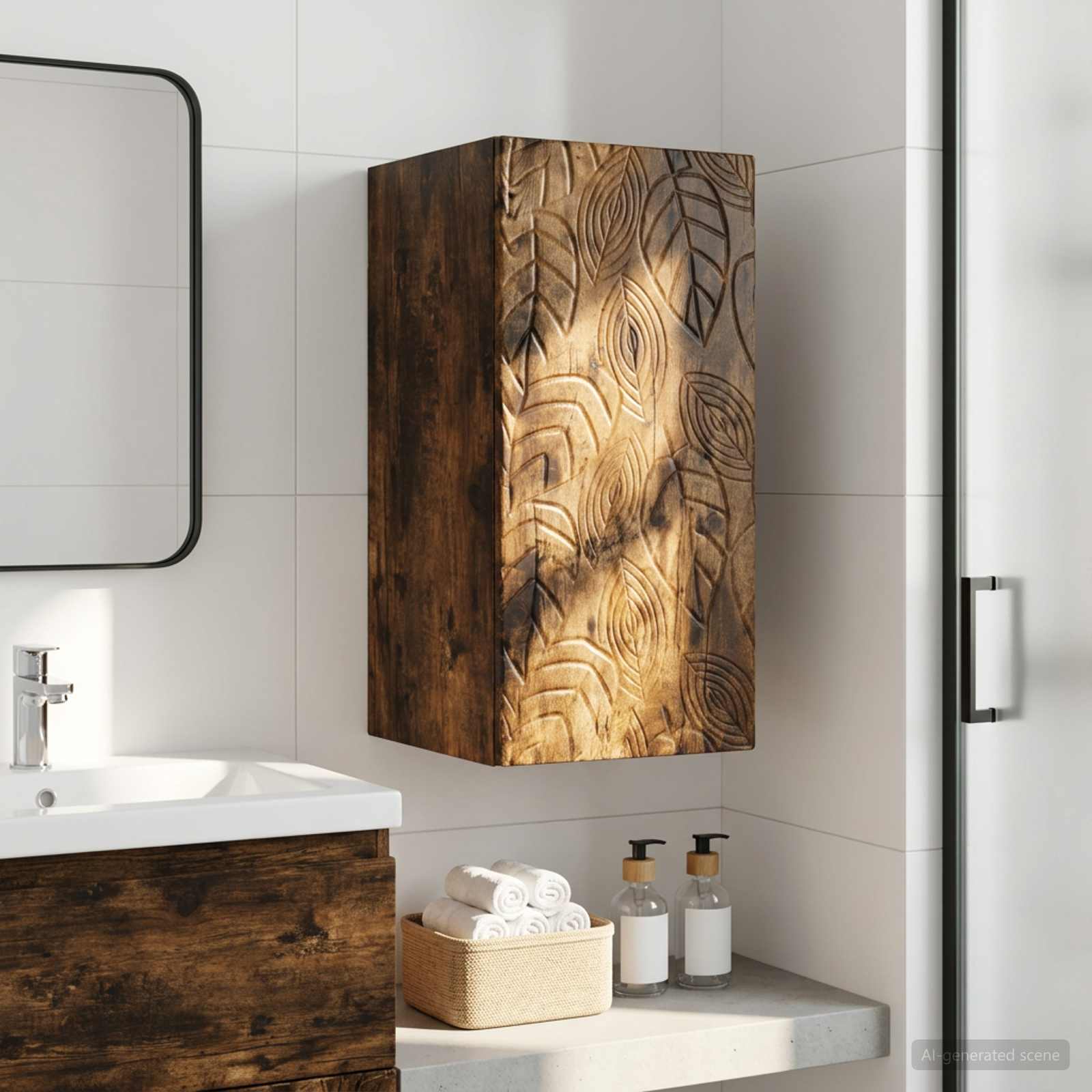 vidaXL Bathroom Wall Cabinet DELFT Smoked Oak 30 x 31 x 59 cm 1