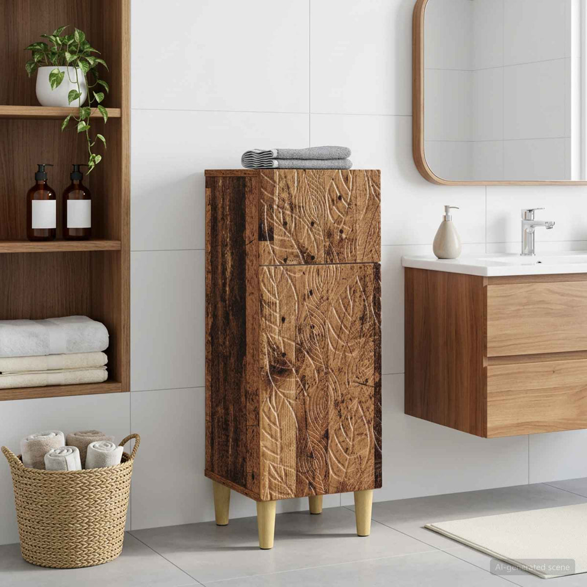 Bathroom Storage Cainet DELFT 30 x 31 x 80 cm Old wood