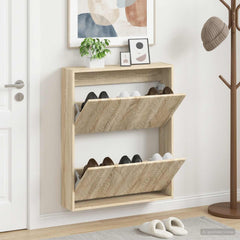 vidaXL Wall-Mounted Shoe Cabinet DELFT 71 x 17 x 86 cm Engineered Wood 1