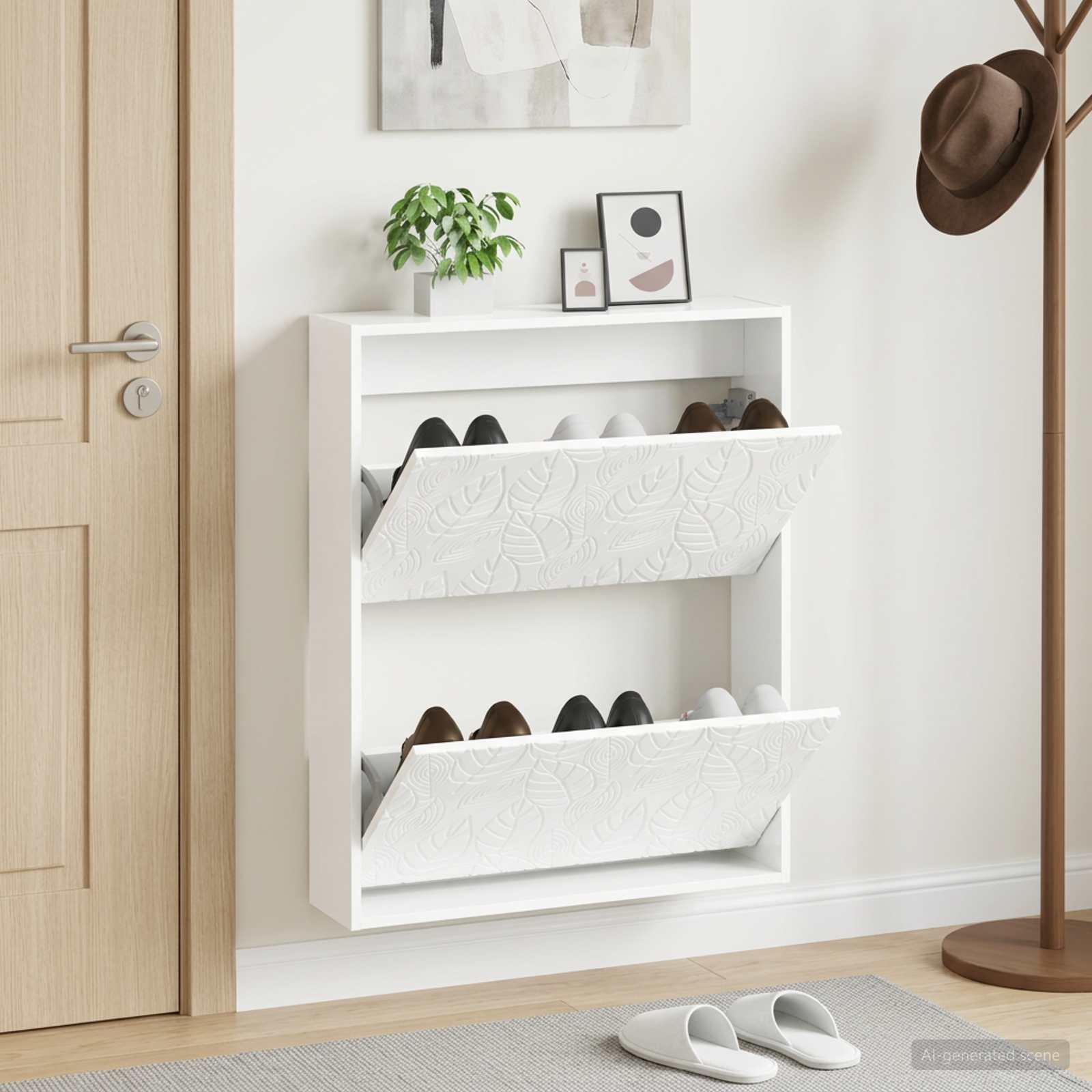 vidaXL Wall-Mounted Shoe Cabinet DELFT 71 x 17 x 86 cm Engineered Wood 1