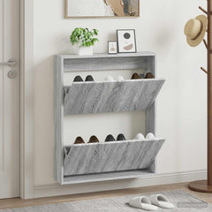 vidaXL Wall-Mounted Shoe Cabinet DELFT 71 x 17 x 86 cm Engineered Wood 1