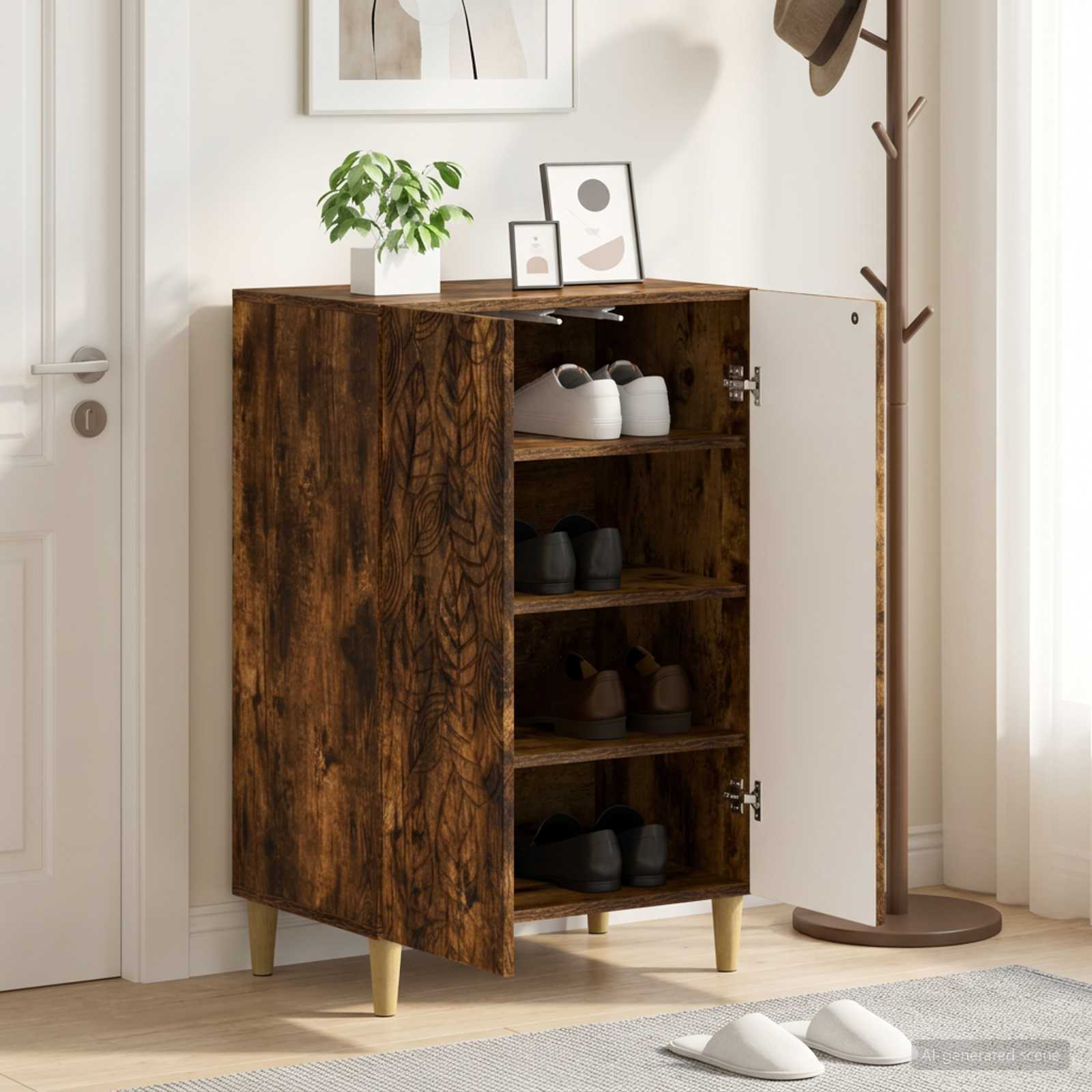 vidaXL Shoe Cabinet DELFT 59.5 x 39.5 x 90 cm Engineered Wood 1