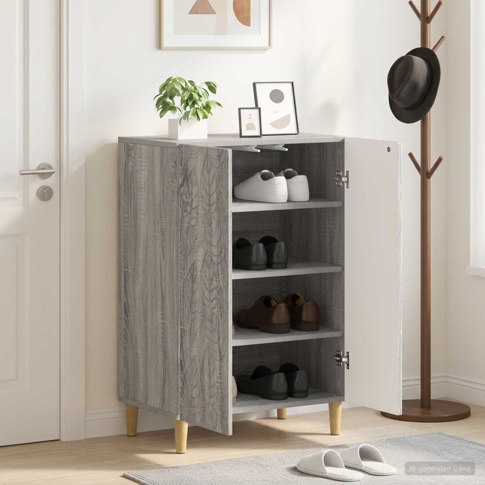 vidaXL Shoe Cabinet DELFT 59.5 x 39.5 x 90 cm Engineered Wood 1
