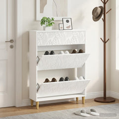 vidaXL Shoe Cabinet DELFT 78 x 24 x 103 cm Engineered Wood White 1