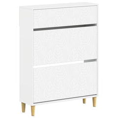 vidaXL Shoe Cabinet DELFT 78 x 24 x 103 cm Engineered Wood White 2