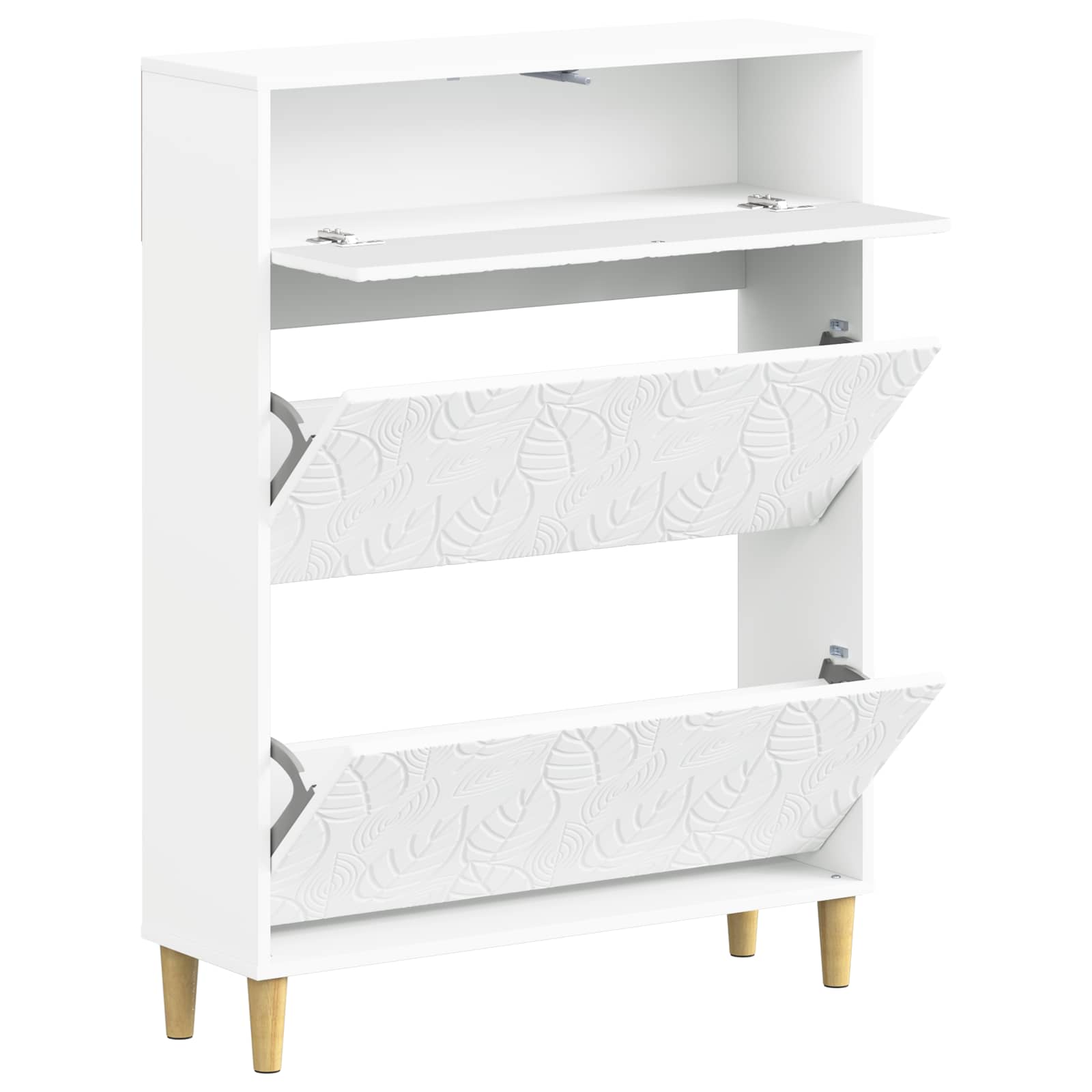 vidaXL Shoe Cabinet DELFT 78 x 24 x 103 cm Engineered Wood White 3