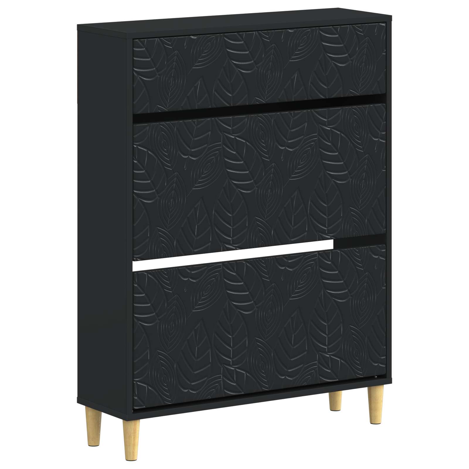 vidaXL Shoe Cabinet DELFT 78 x 24 x 103 cm Engineered Wood Black 2