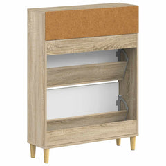 vidaXL Shoe Cabinet DELFT 78 x 24 x 103 cm Engineered Wood Sonoma Oak 6