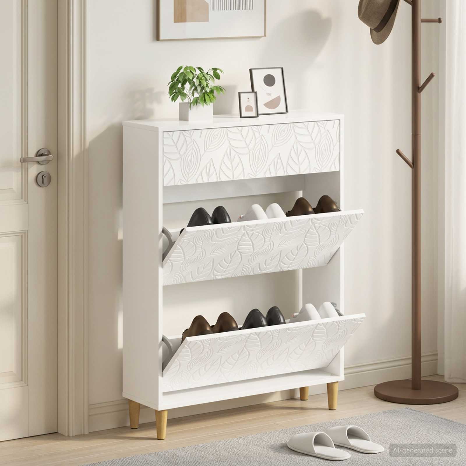 vidaXL Shoe Cabinet DELFT 78 x 24 x 103 cm Engineered Wood 1