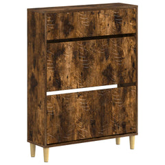 vidaXL Shoe Cabinet DELFT 78 x 24 x 103 cm Engineered Wood Smoked Oak 2