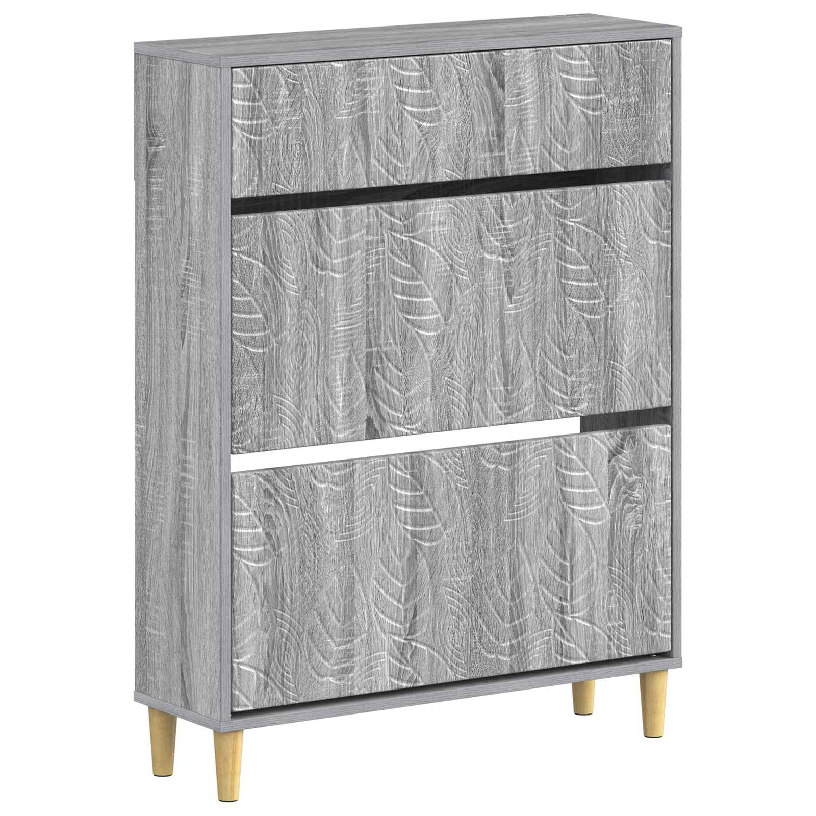 vidaXL Shoe Cabinet DELFT 78 x 24 x 103 cm Engineered Wood Grey Sonoma 2