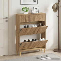 vidaXL Shoe Cabinet DELFT 78 x 24 x 103 cm Engineered Wood Artisan Oak 1