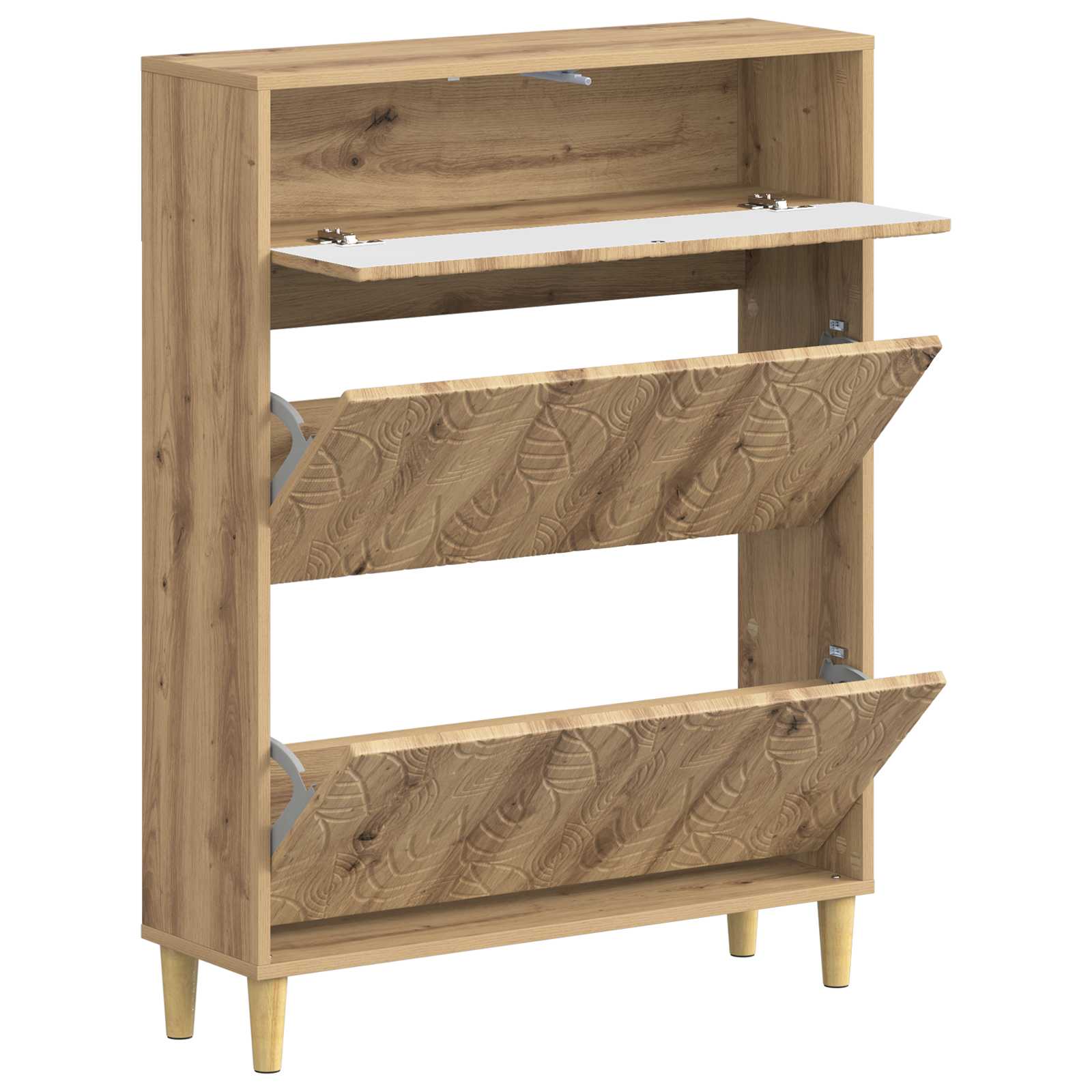 vidaXL Shoe Cabinet DELFT 78 x 24 x 103 cm Engineered Wood Artisan Oak 3