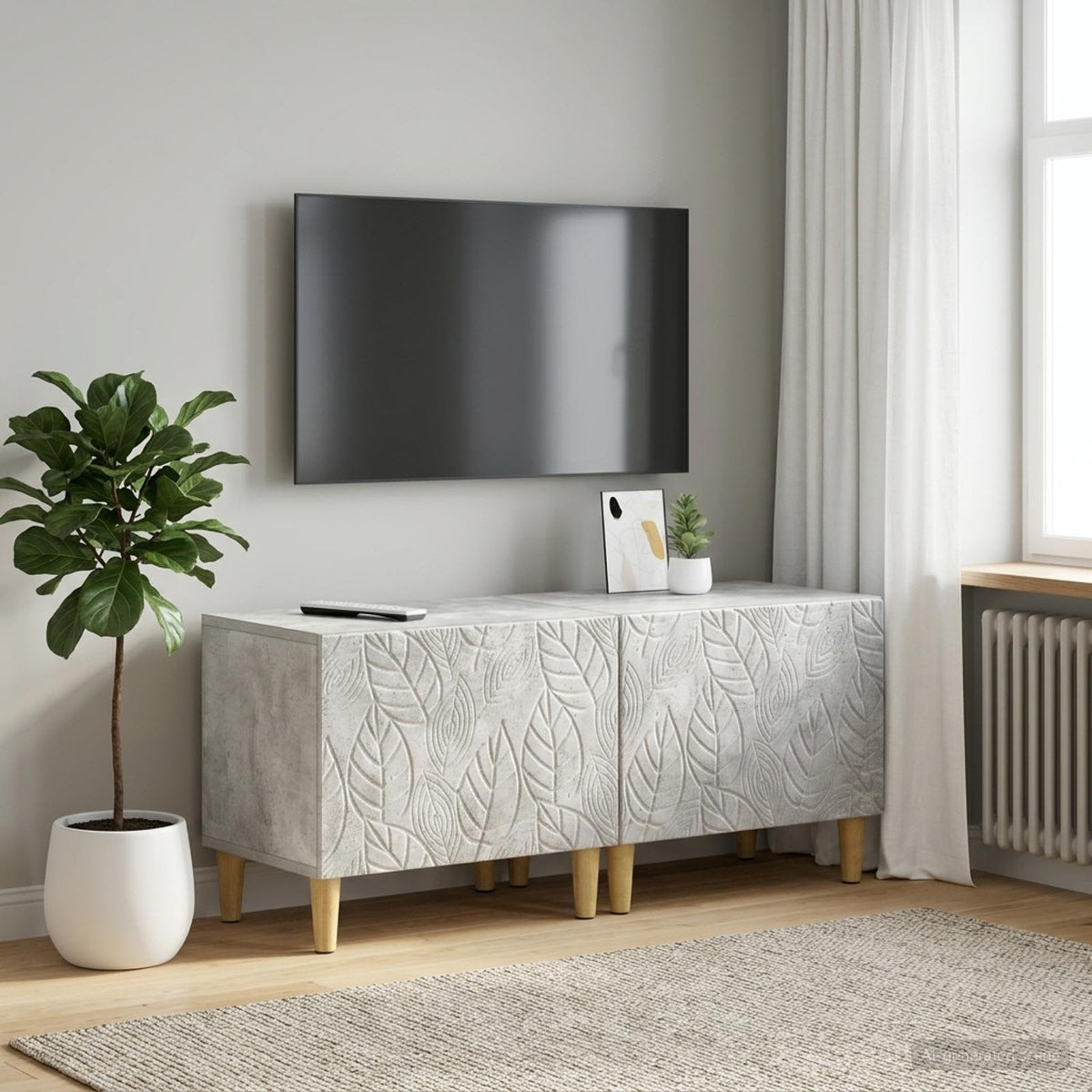 TV Cabinet Engineered Wood Concrete grey
