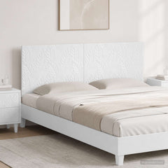 vidaXL Wall-Mounted Headboard DELFT High Gloss White Engineered Wood 1