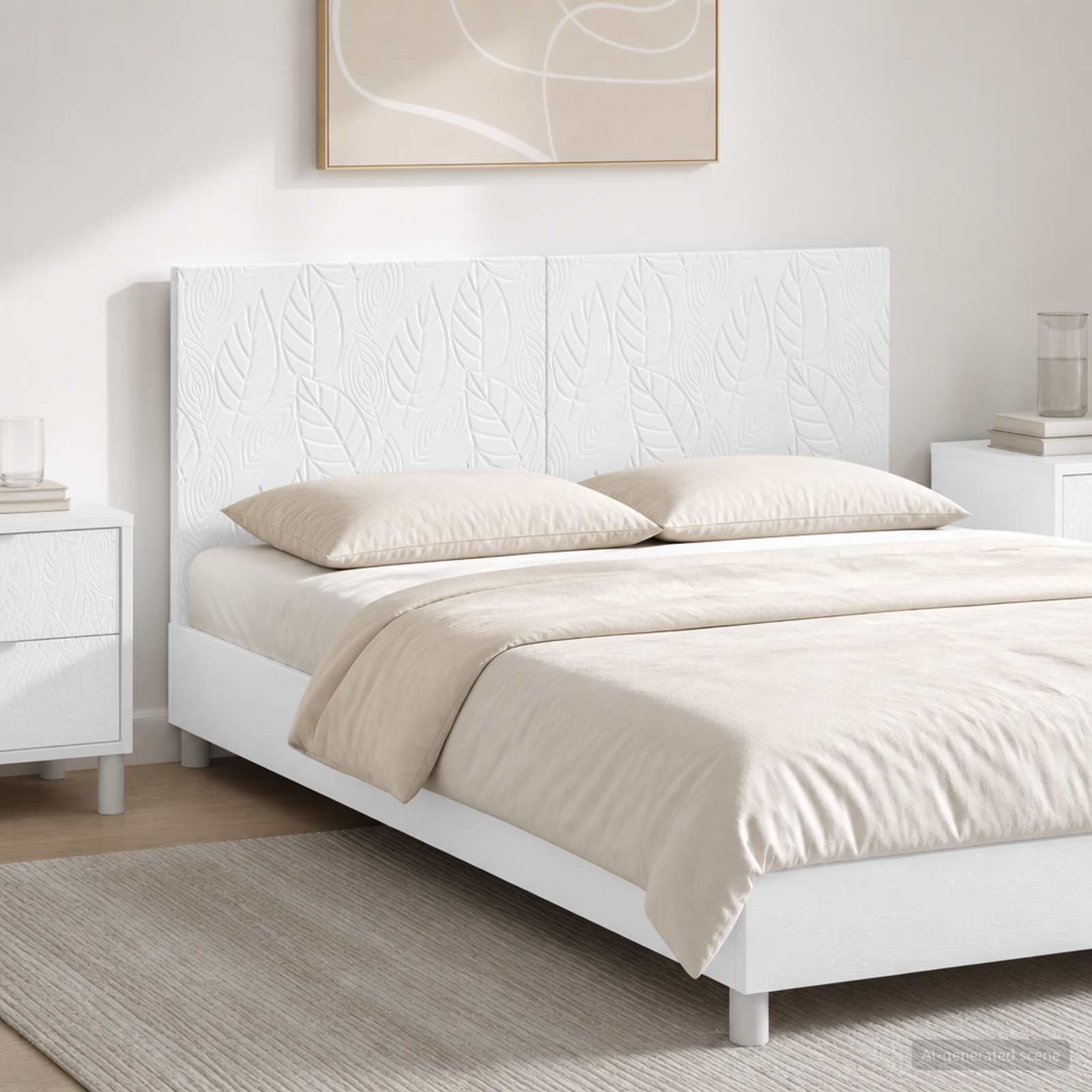 vidaXL Wall-Mounted Headboard DELFT High Gloss White Engineered Wood 1