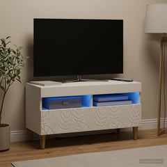 vidaXL LED TV Cabinet White Engineered Wood 1