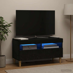 vidaXL LED TV Cabinet Black Engineered Wood 1