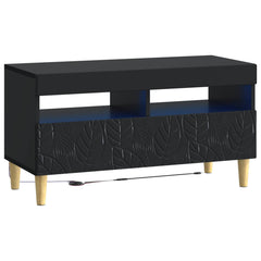 vidaXL LED TV Cabinet Black Engineered Wood 2
