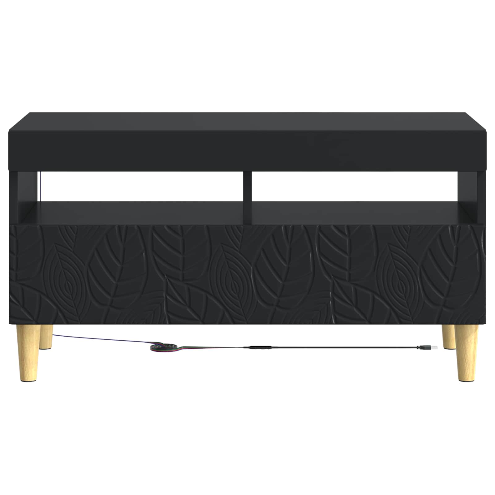 vidaXL LED TV Cabinet Black Engineered Wood 6