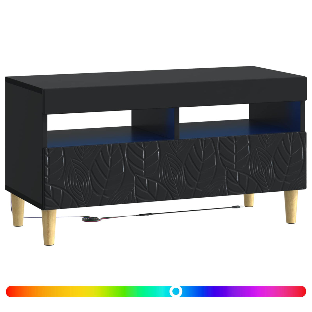 LED TV Cabinet Engineered Wood Black