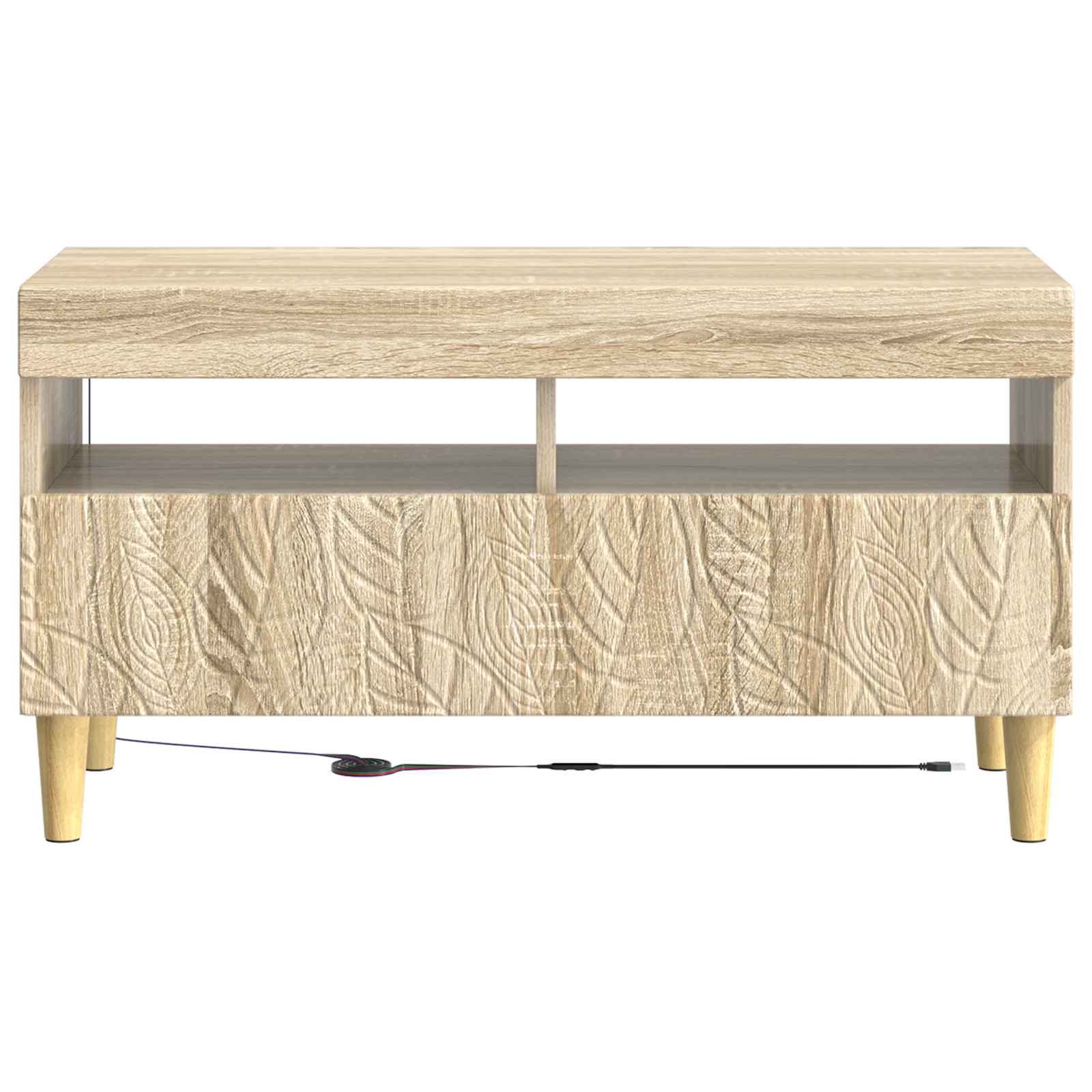 vidaXL LED TV Cabinet Sonoma Oak Engineered Wood 6