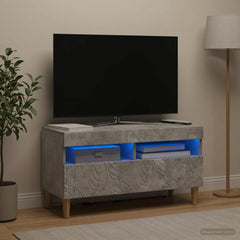 vidaXL LED TV Cabinet Concrete Grey Engineered Wood 1