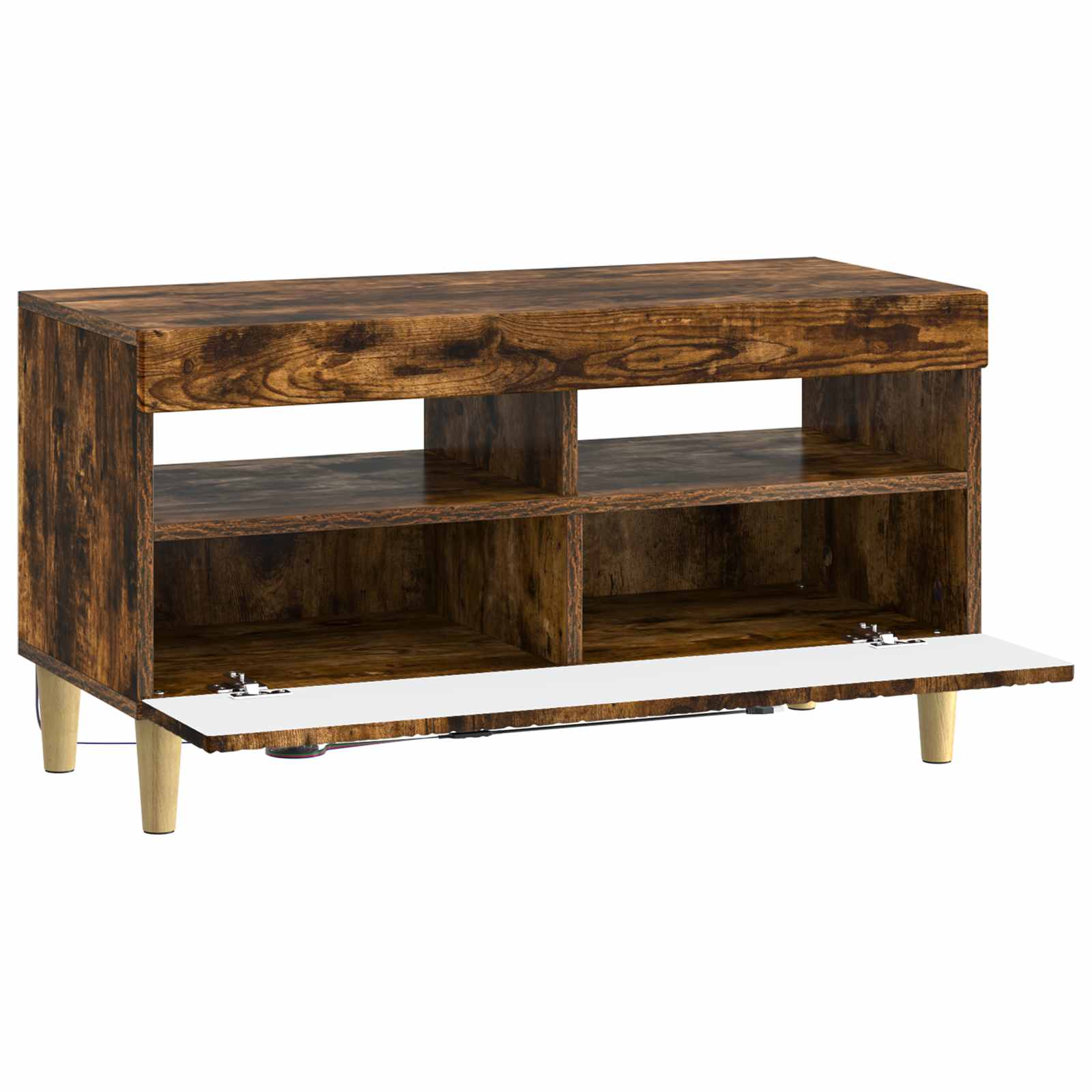 vidaXL LED TV Cabinet Smoked Oak Engineered Wood 5