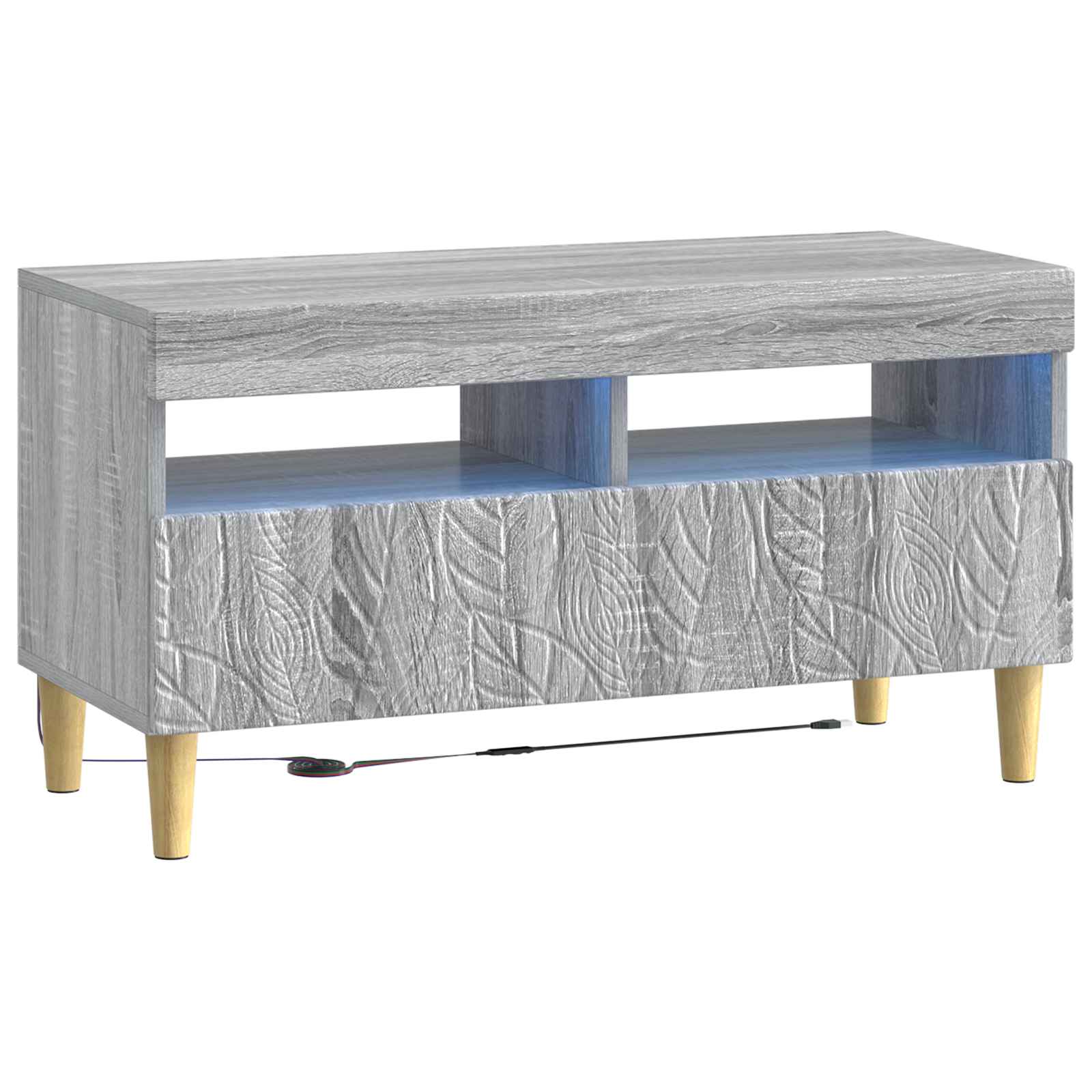 vidaXL LED TV Cabinet Grey Sonoma Engineered Wood 2