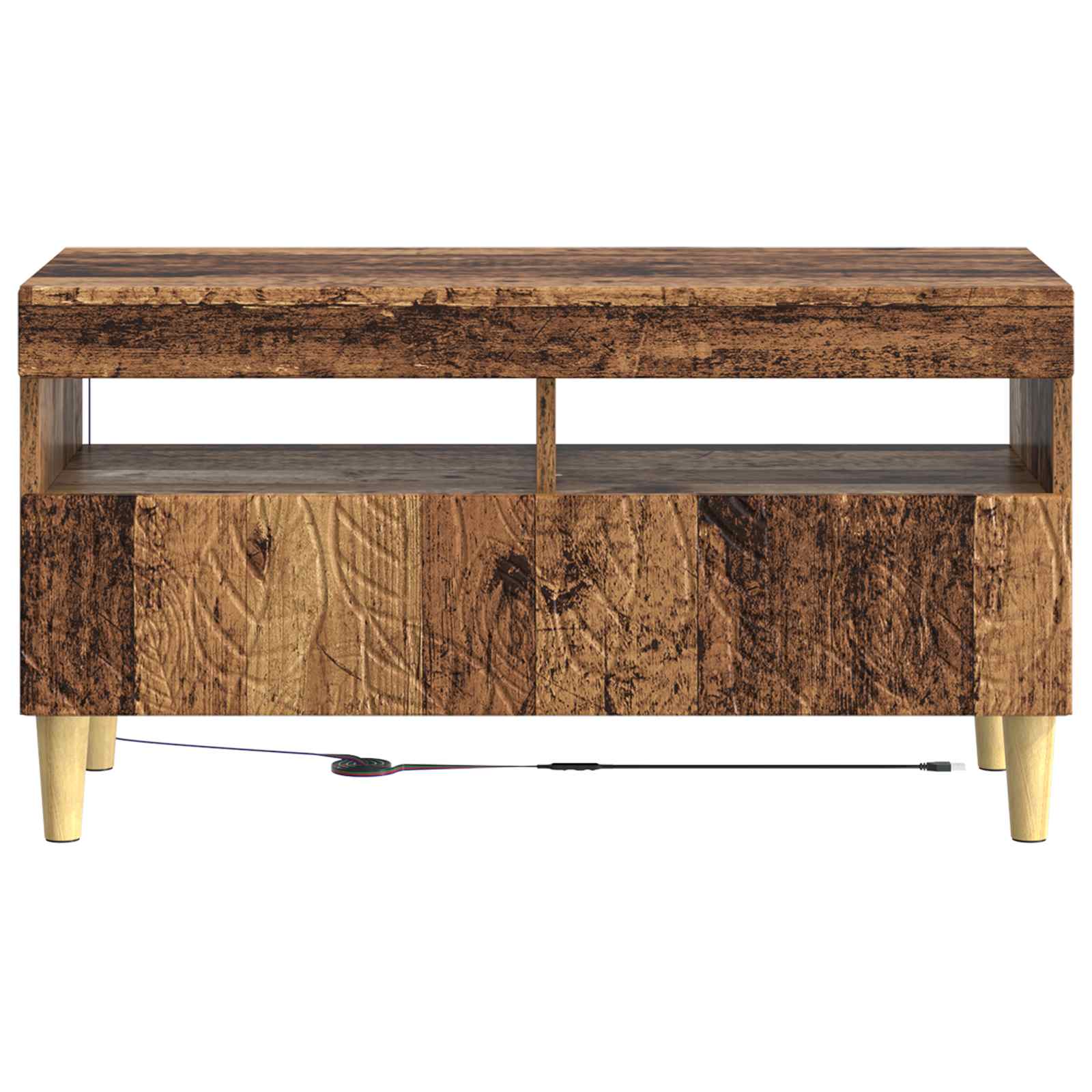 vidaXL LED TV Cabinet Old Wood Engineered Wood 6
