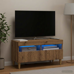 vidaXL LED TV Cabinet Artisan Oak Engineered Wood 1