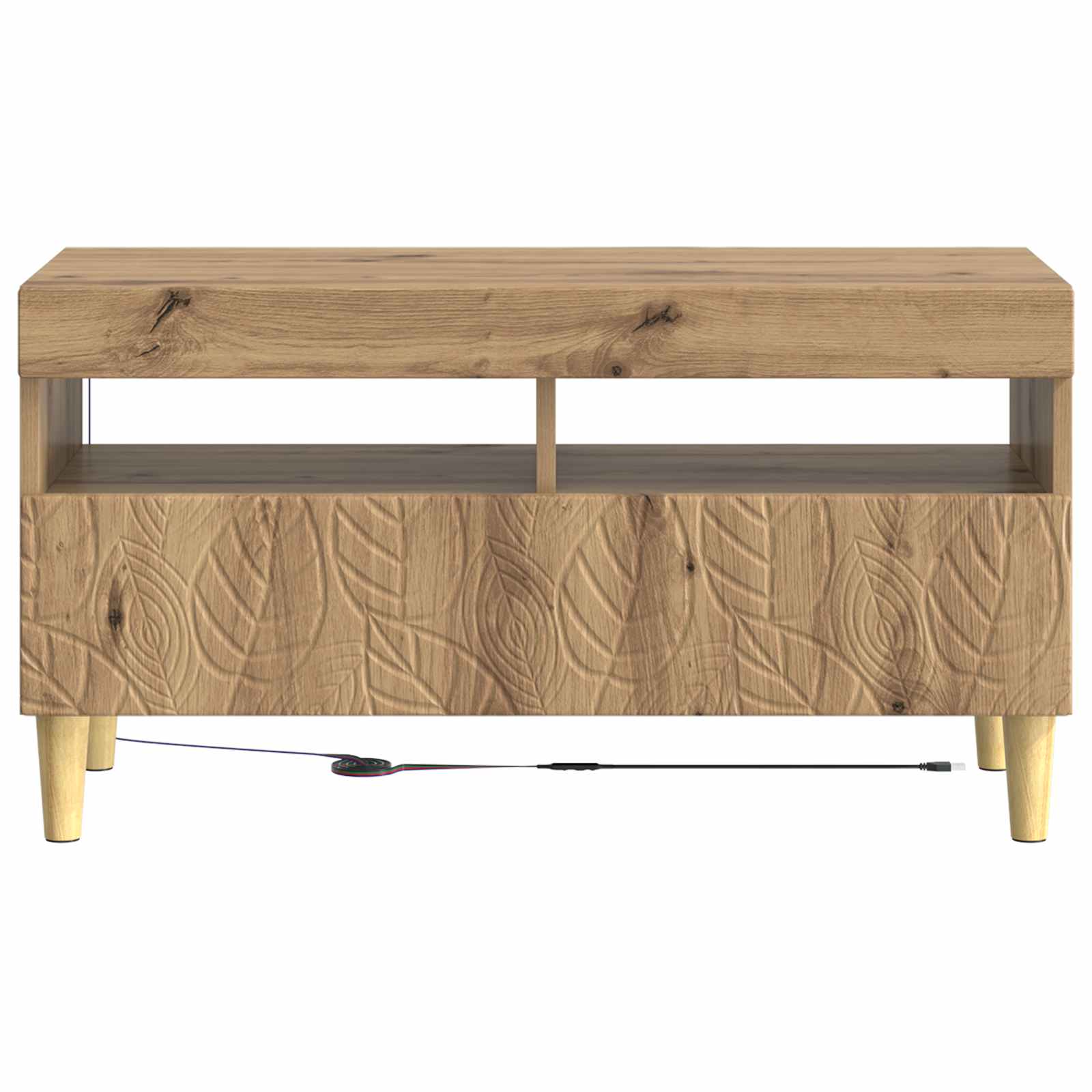vidaXL LED TV Cabinet Artisan Oak Engineered Wood 6