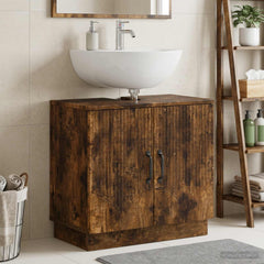 vidaXL Bathroom Sink Cabinet HOORN Smoked Oak 59.5 x 31.5x 56 cm 1