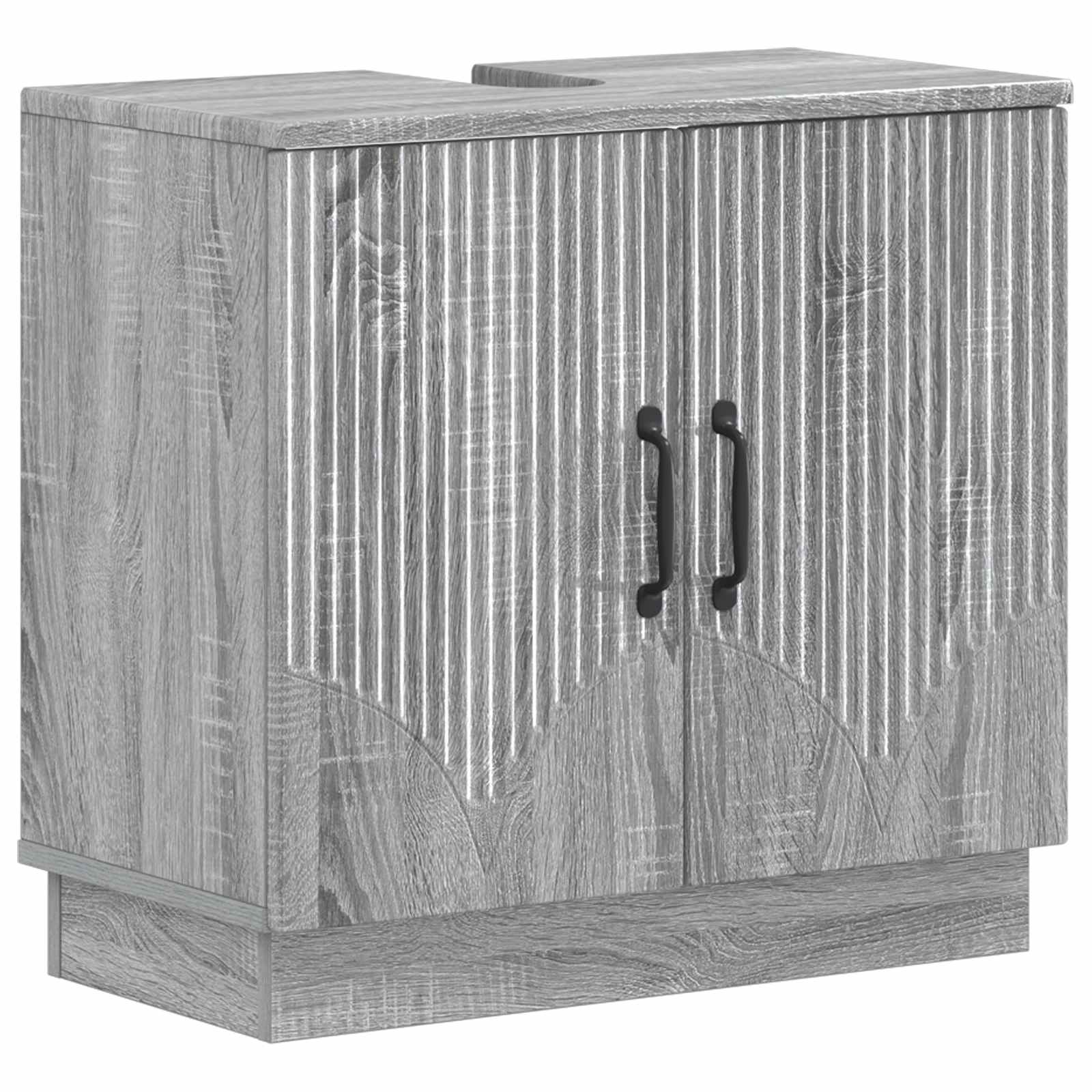 vidaXL Bathroom Sink Cabinet HOORN Grey Sonoma 59.5 x 31.5x 56 cm 2