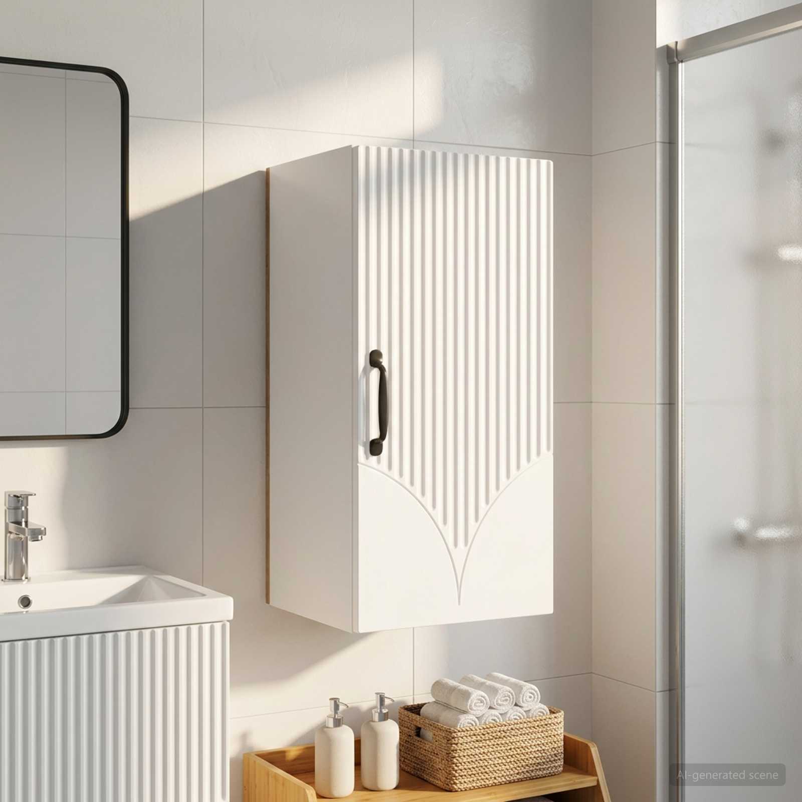 vidaXL Bathroom Wall Cabinet HOORN White 30 x 31 x 59 cm 1