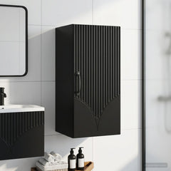 vidaXL Bathroom Wall Cabinet HOORN Black 30 x 31 x 59 cm 1