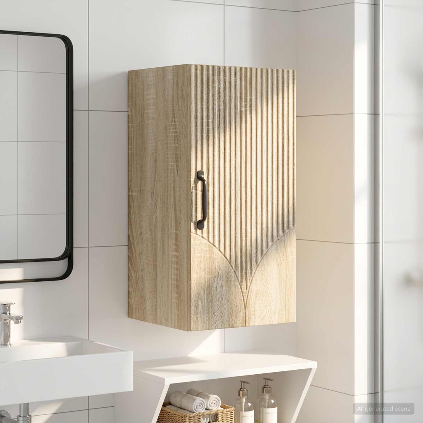vidaXL Bathroom Wall Cabinet HOORN Sonoma Oak 30 x 31 x 59 cm 1