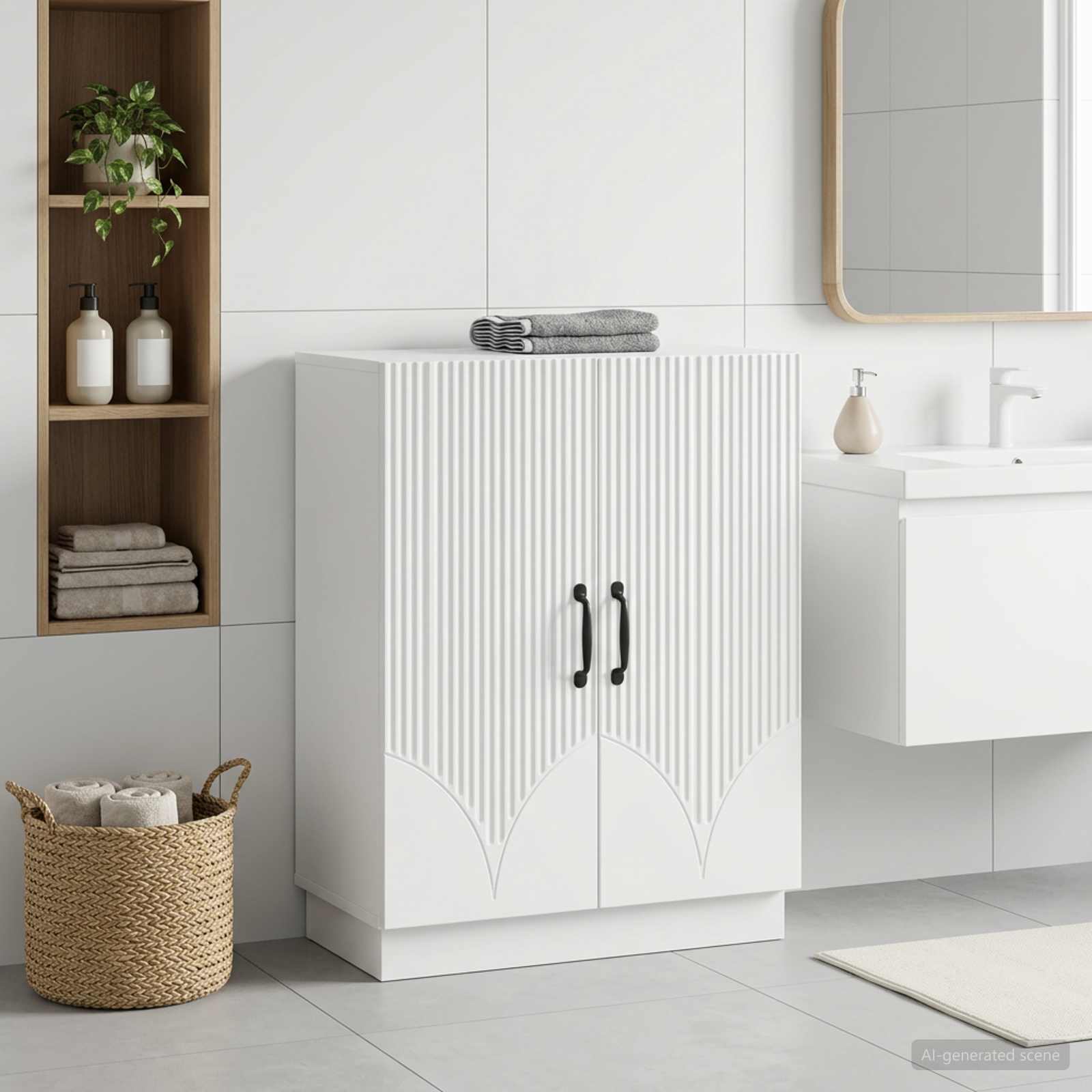 vidaXL Bathroom Storage Cainet HOORN White 59.5 x 31 x 77 cm 1