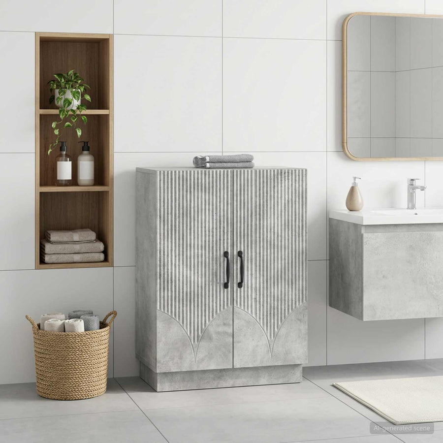 vidaXL Bathroom Storage Cainet HOORN Concrete Grey 59.5 x 31 x 77 cm 1