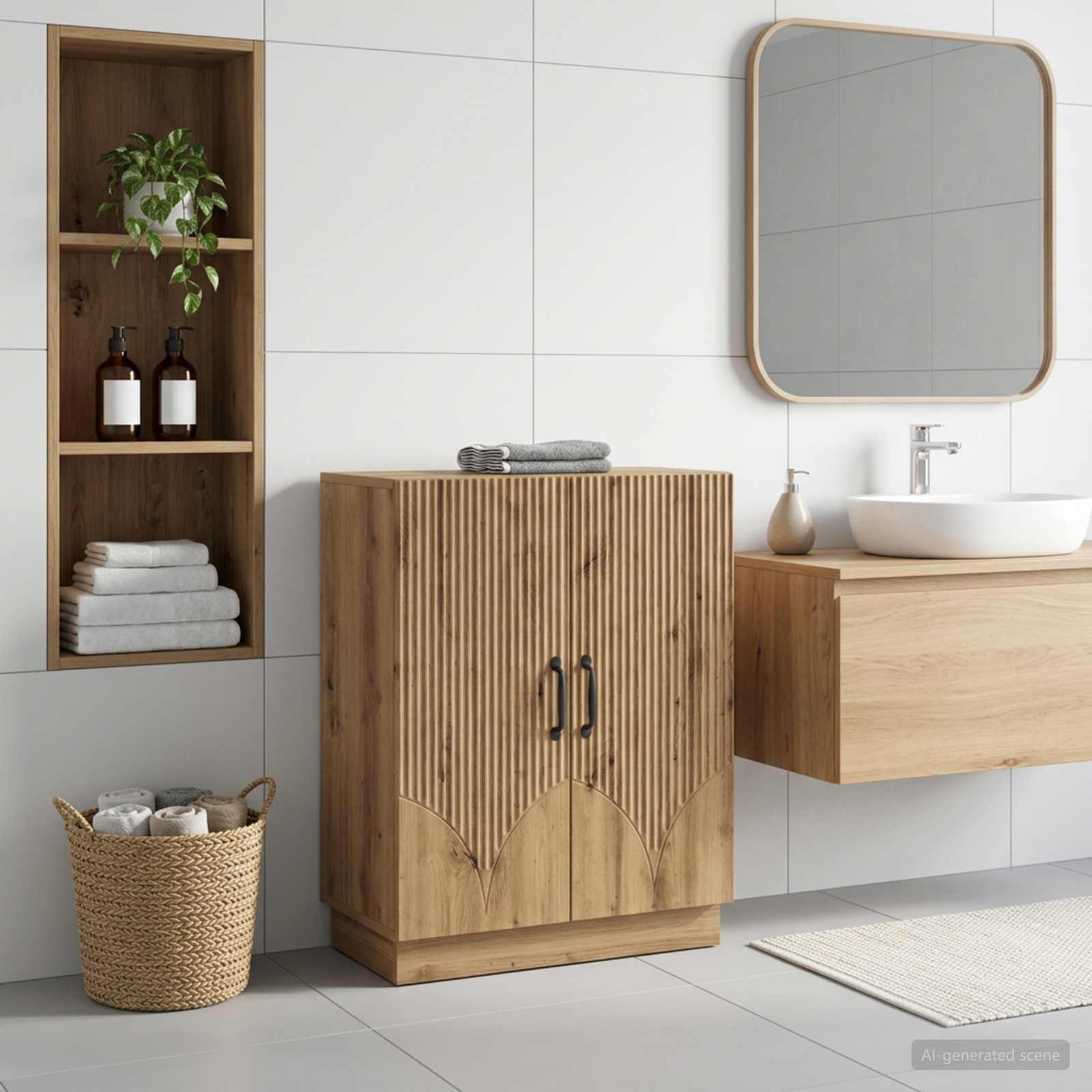 vidaXL Bathroom Storage Cainet HOORN Artisan Oak 59.5 x 31 x 77 cm 1