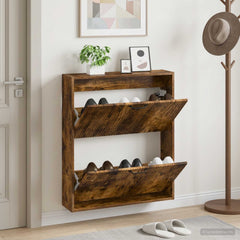 vidaXL Wall-Mounted Shoe Cabinet HOORN 71 x 17 x 86 cm Engineered Wood 1