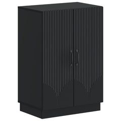 vidaXL Shoe Cabinet HOORN 59.5 x 39.5 x 87 cm Engineered Wood Black 2