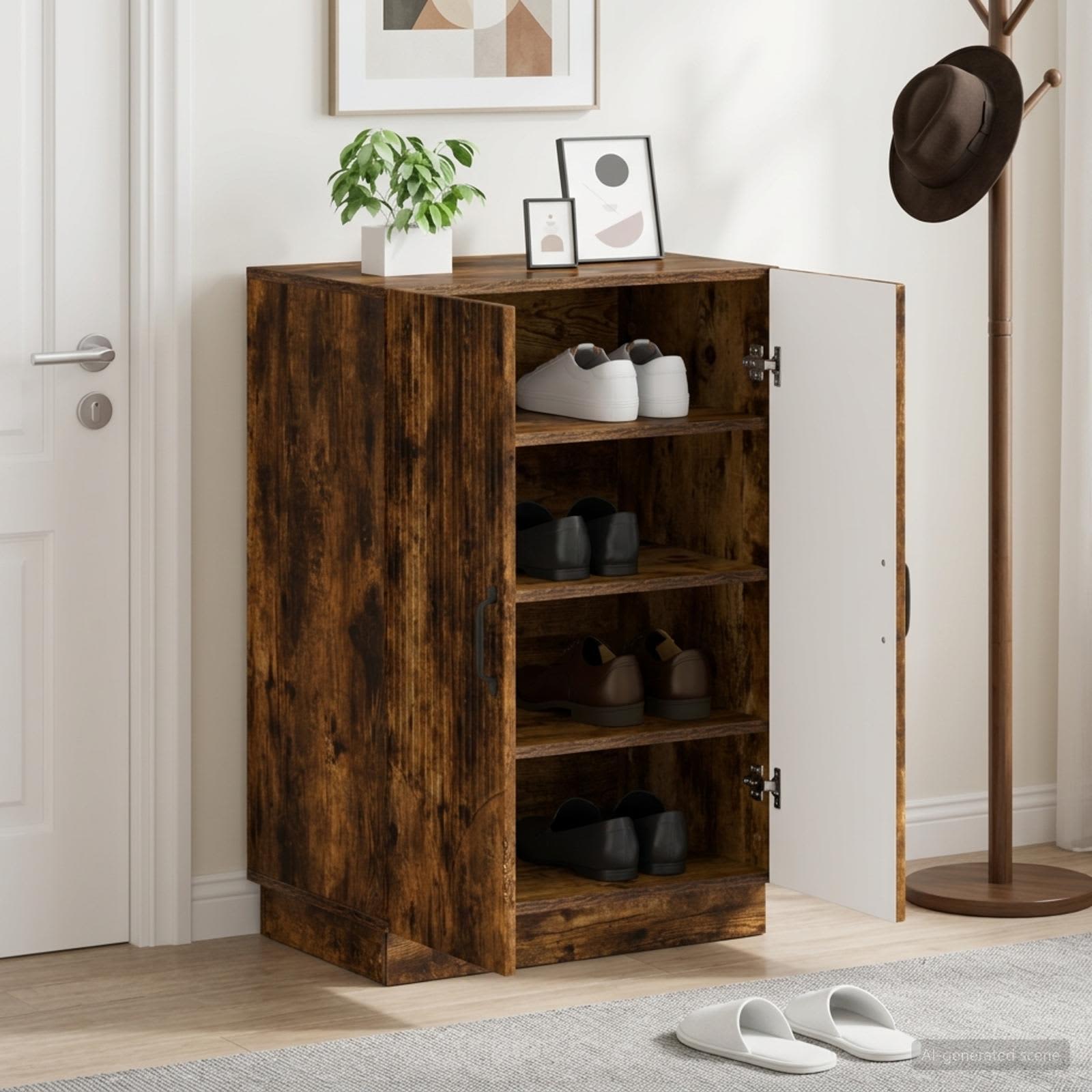vidaXL Shoe Cabinet HOORN 59.5 x 39.5 x 87 cm Engineered Wood 1